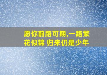 愿你前路可期,一路繁花似锦 归来仍是少年